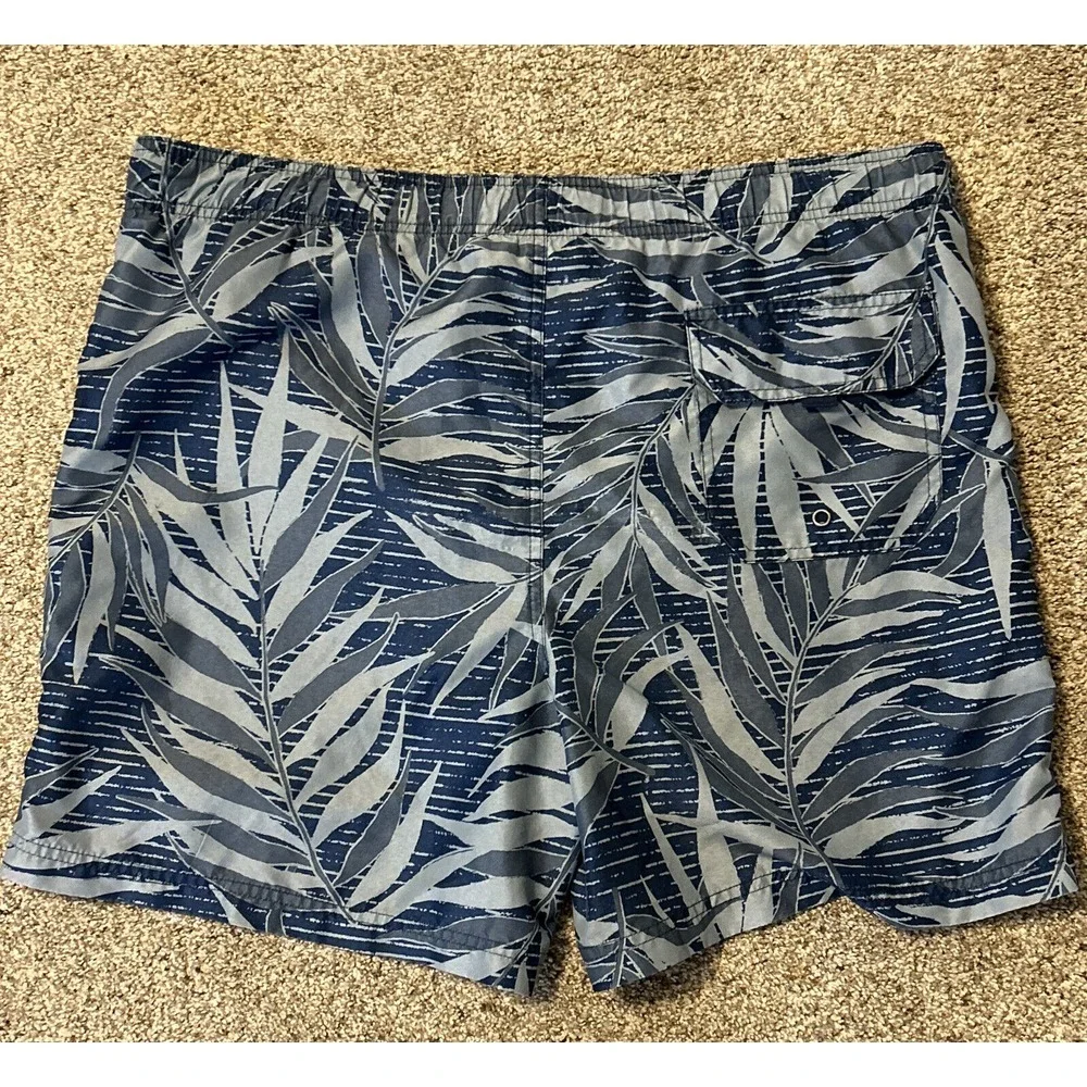 OP Ocean Pacific Mens Medium 32-34 Blue Gray Floral‎ Board Shorts Swim Trunks